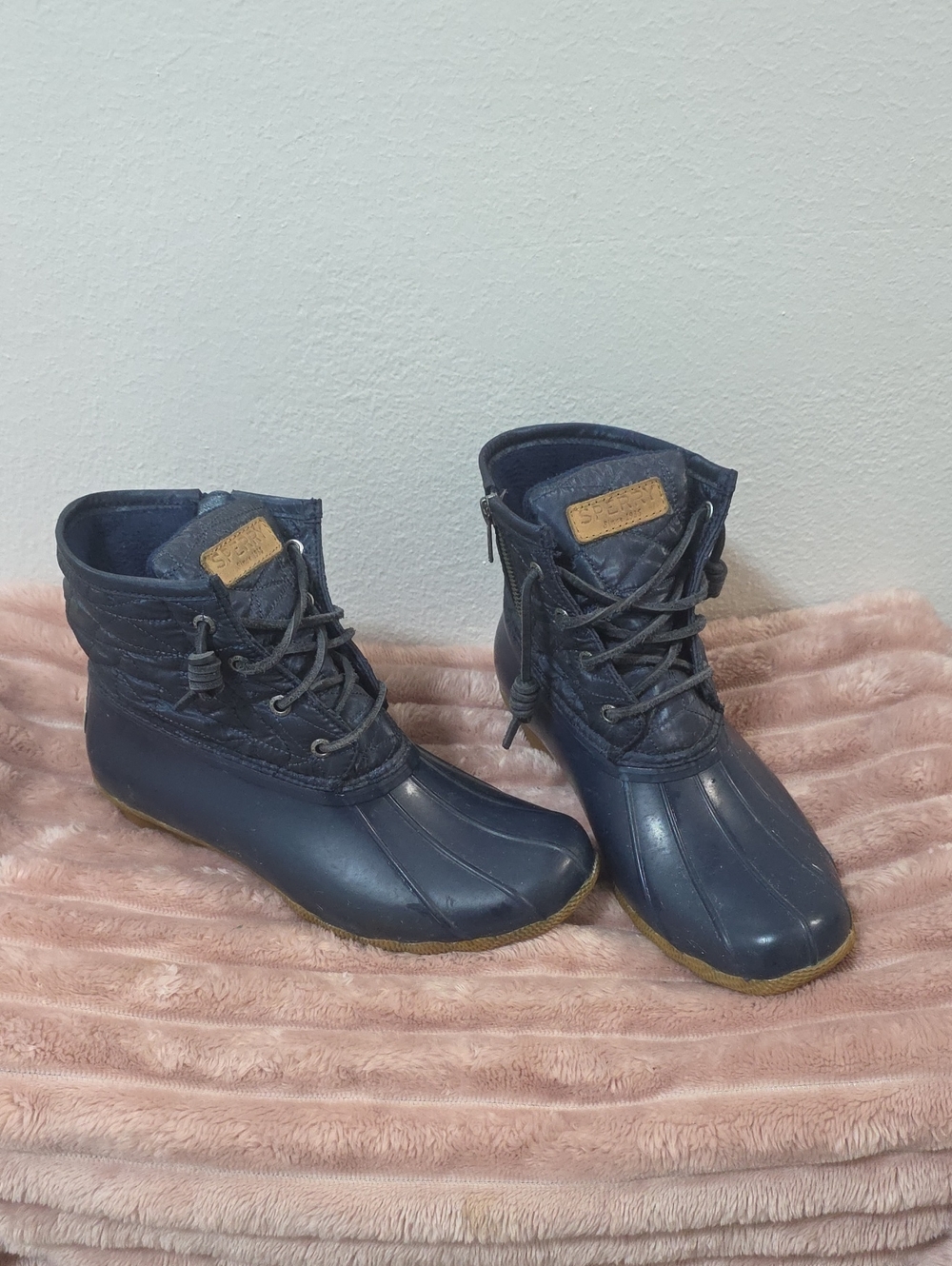 Women's Sperry Navy Waterproof Duck Boots
